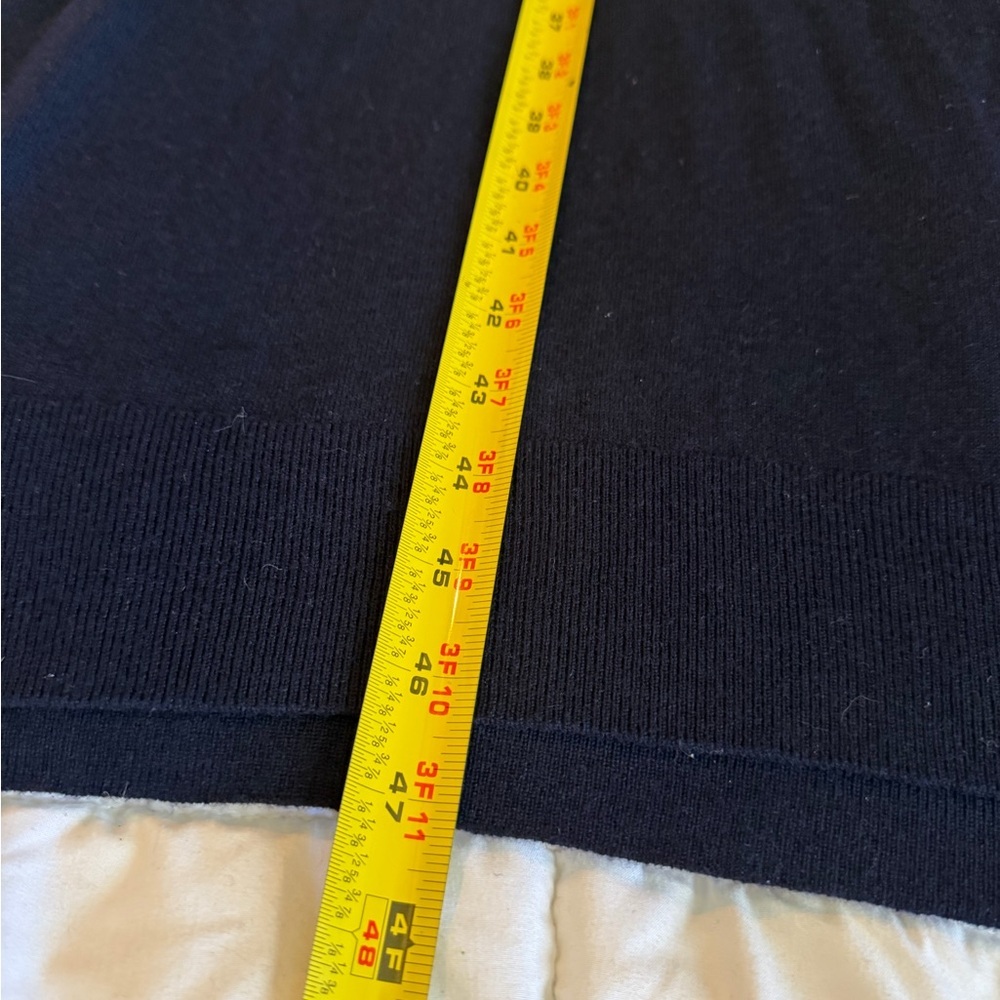 Zara Navy Long Sleeve Button-Accent Knit Dress - Picture 5 of 7